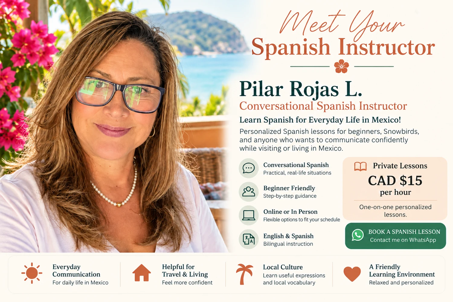 Pilar Rojas L., Spanish instructor